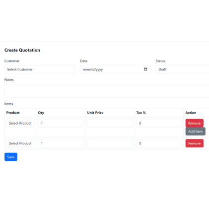 Dot Alpha ERP System Business Form